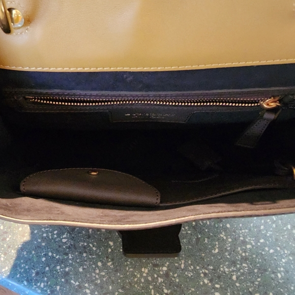 BURBERRY Leather Handle Tote Bag | Brown. Mustard & Olive NWT - Picture 5 of 5